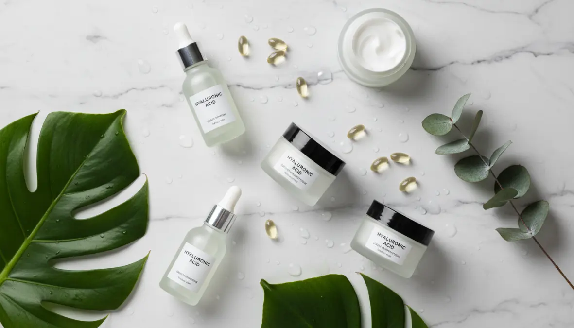 Prodotti a base di acido ialuronico: siero, crema e integratori per pelle e articolazioni