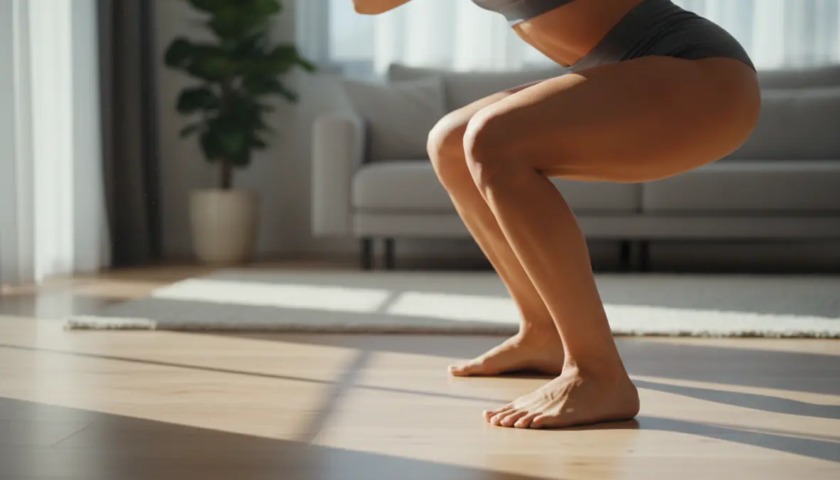 Dimostrazione corretta esecuzione squat a corpo libero per allenamento funzionale