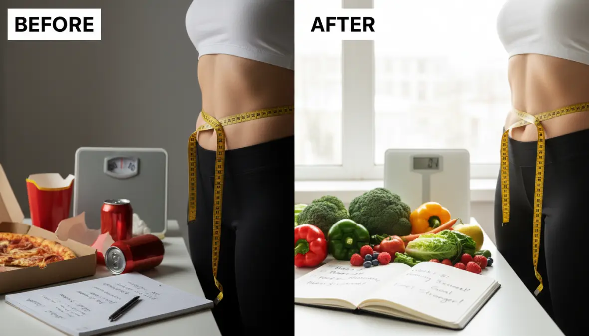 Misurazione risultati dimagrimento con camminata veloce e alimentazione sana