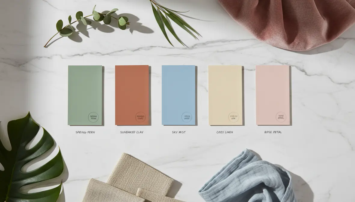 Palette colori primavera con nuance pareti moderne e tendenze cromatiche