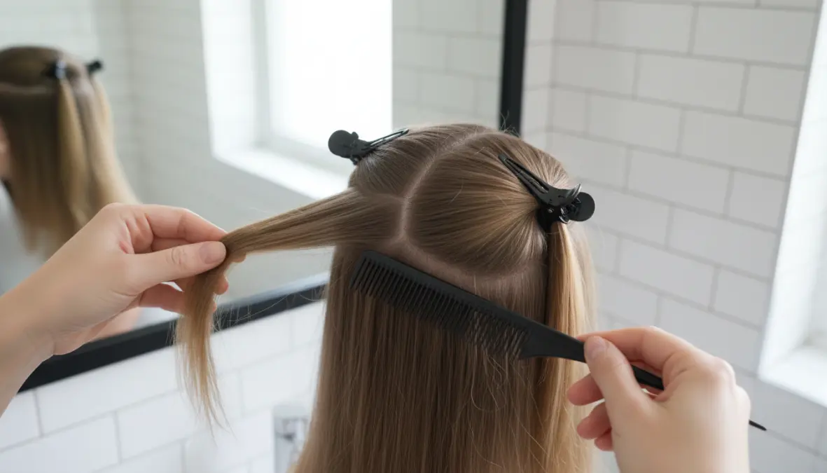 Tecnica applicazione colpi di sole con carta stagnola e pennello a casa