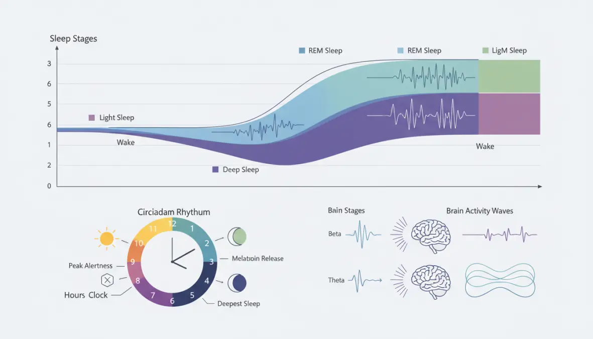 Cicli del sonno con fasi REM e sonno profondo per comprendere la qualità del riposo