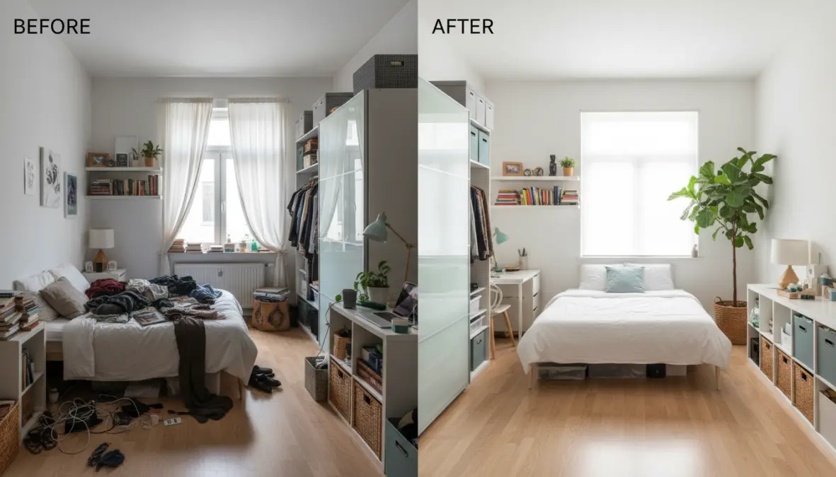 Trasformazione stanza dopo decluttering casa stanza per stanza