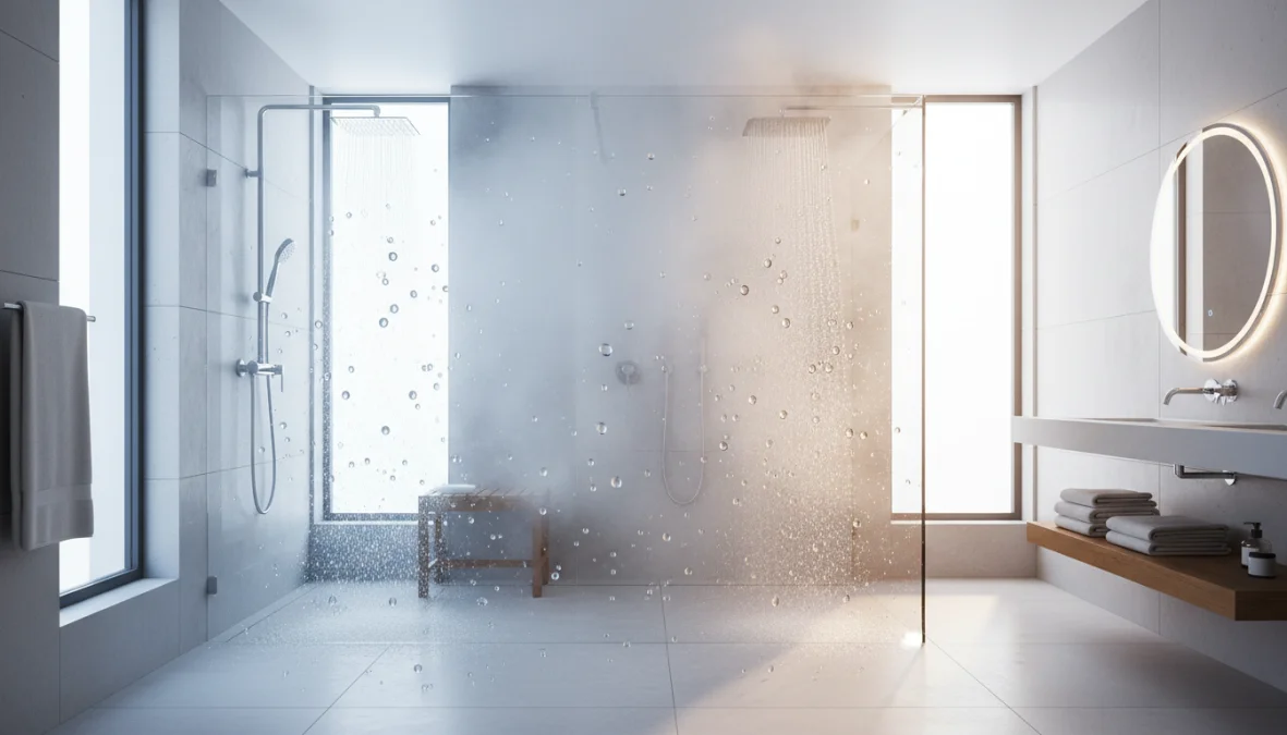 Doccia moderna con alternanza acqua calda e fredda per doccia scozzese benefici