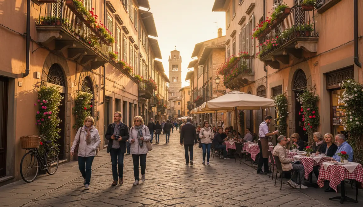 Centro storico di città d'arte italiana a marzo, ideale per visitare senza la folla estiva