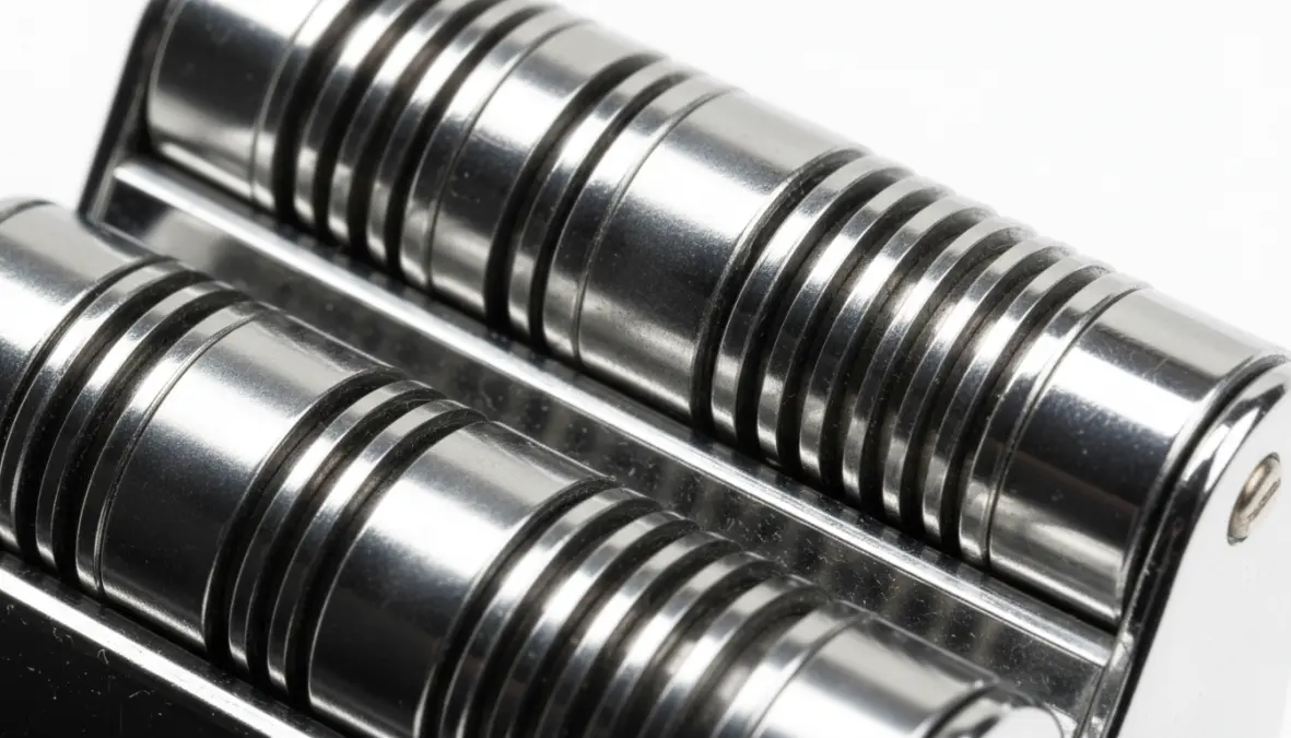 Dettaglio testina epilatore a pinzette con meccanismo di rimozione peli