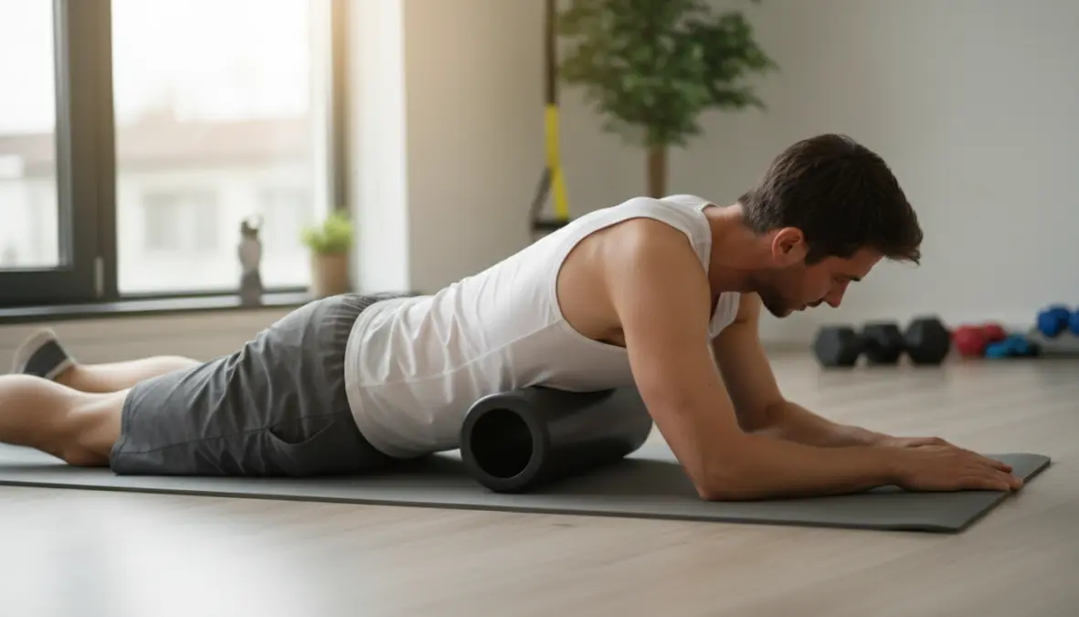 Foam roller schiena esercizi per rilascio miofasciale zona dorsale