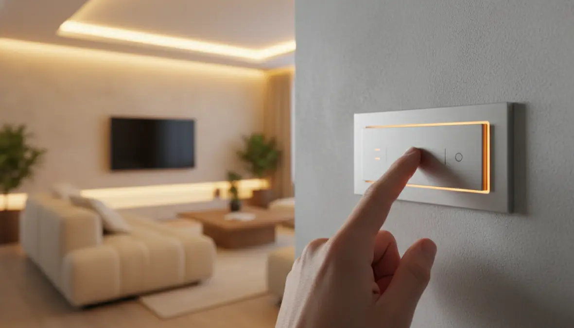 Dimmer per regolare intensità illuminazione soggiorno con luce calda