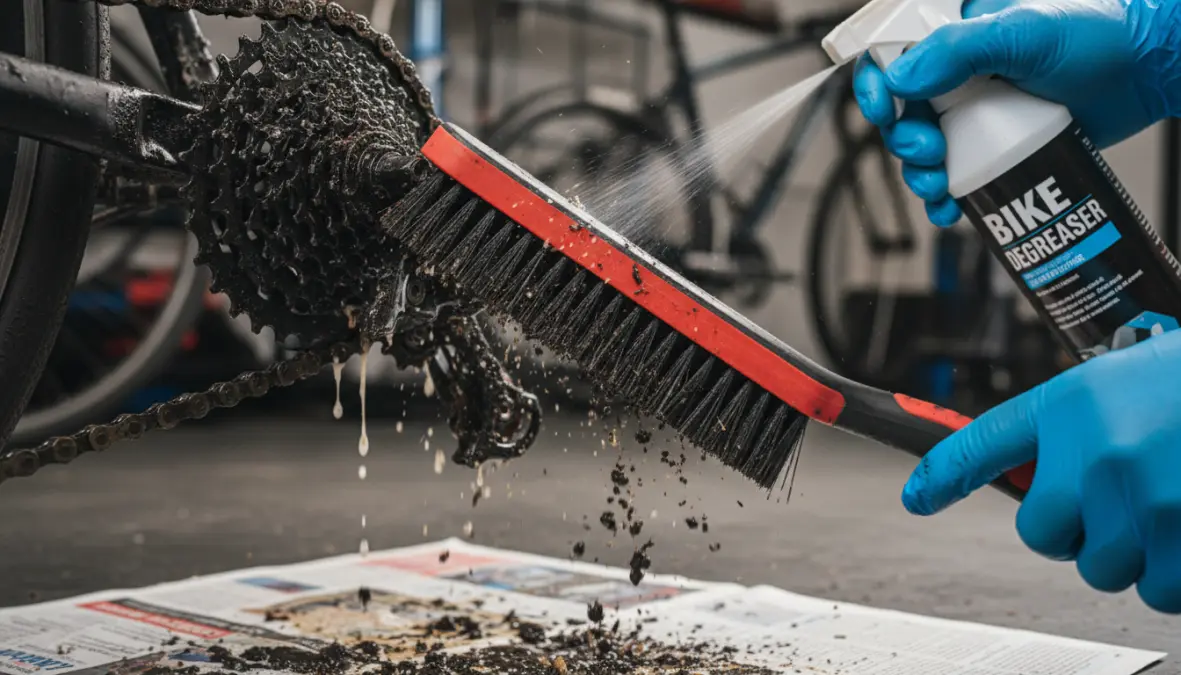 Pulizia e lubrificazione catena bicicletta durante manutenzione ordinaria