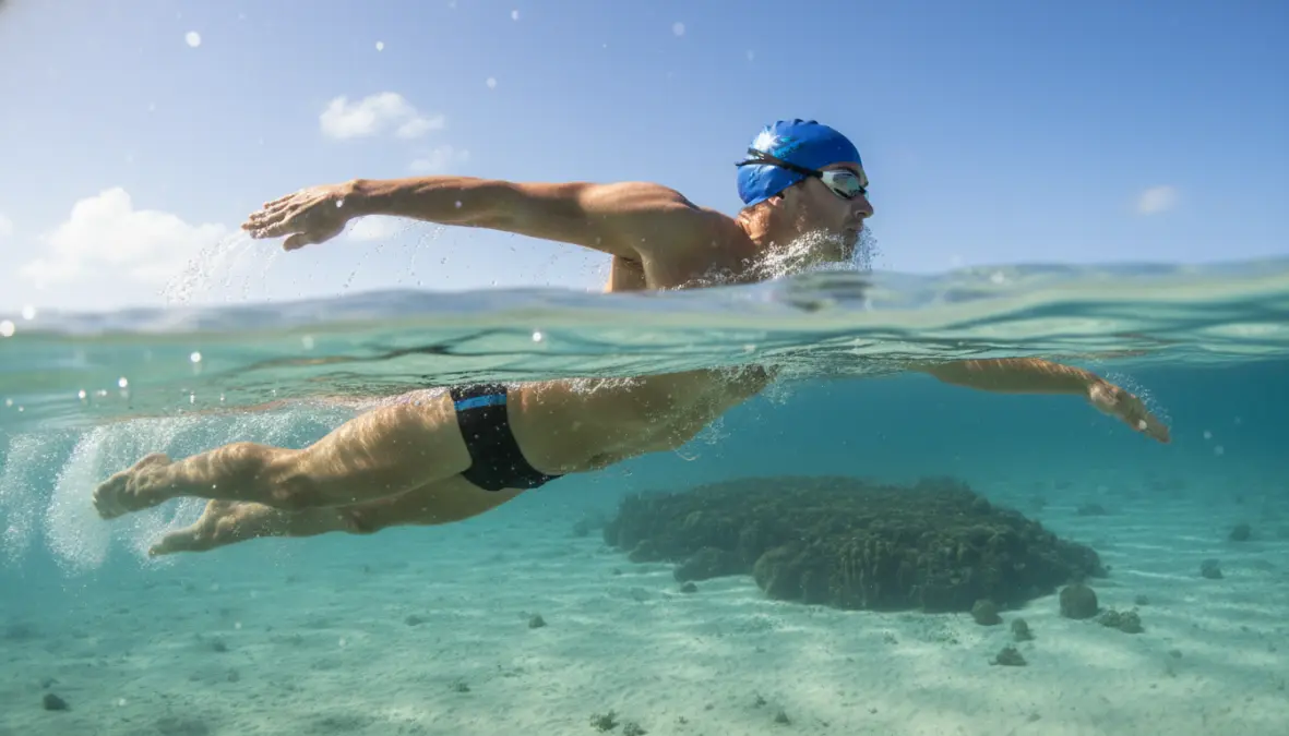 Tecnica di respirazione bilaterale durante esercizi di nuoto in piscina