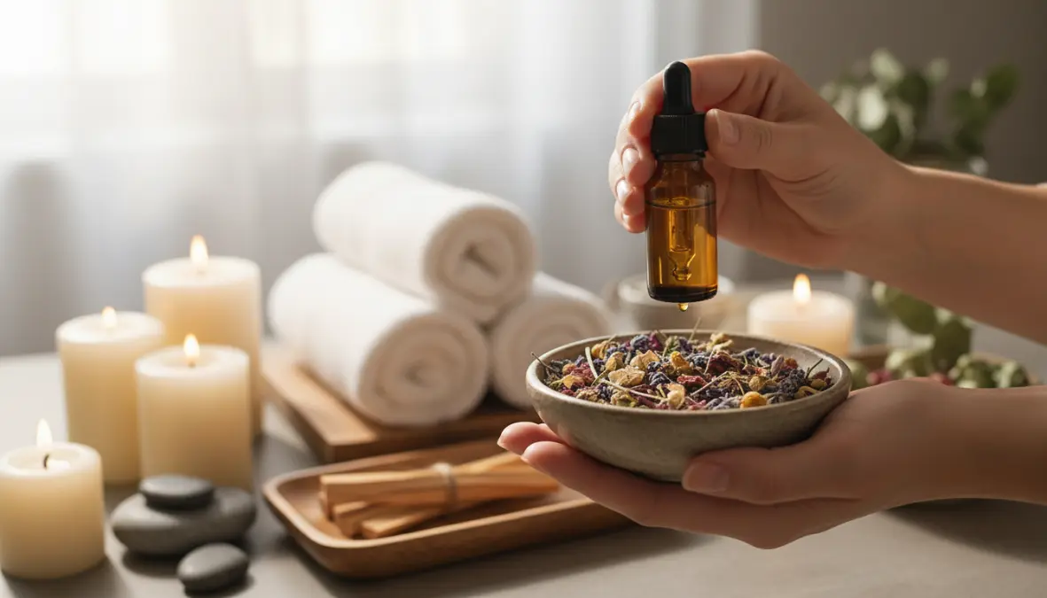 Oli essenziali terapeutici per aromaterapia e trattamenti di benessere naturale