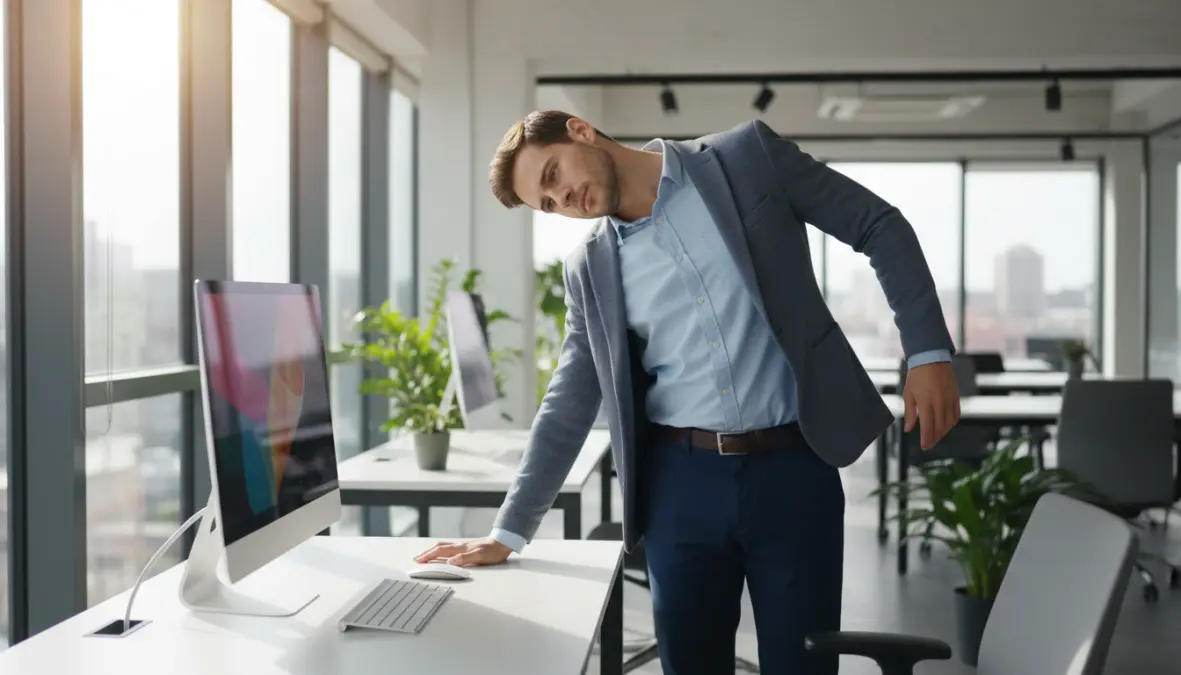 Esercizi di stretching alla scrivania per prevenire mal di schiena e cervicale da computer