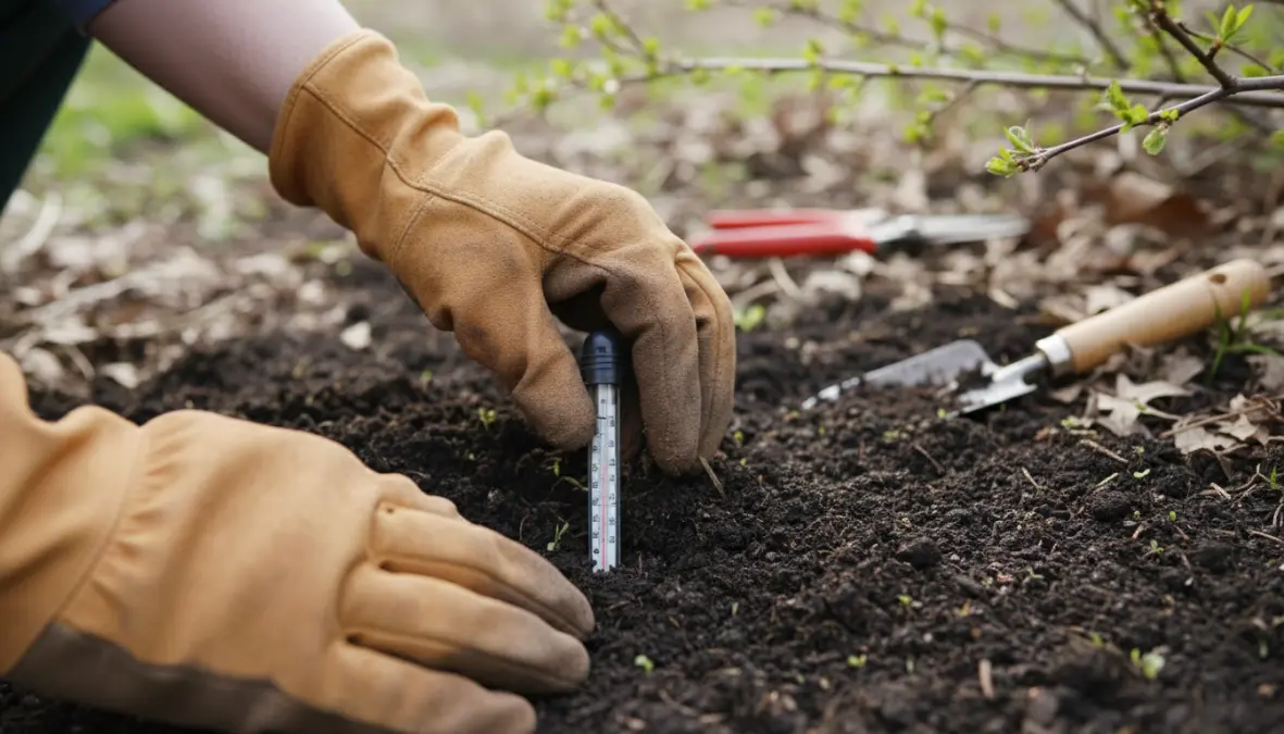 Controllo del terreno per preparare il giardino alla primavera