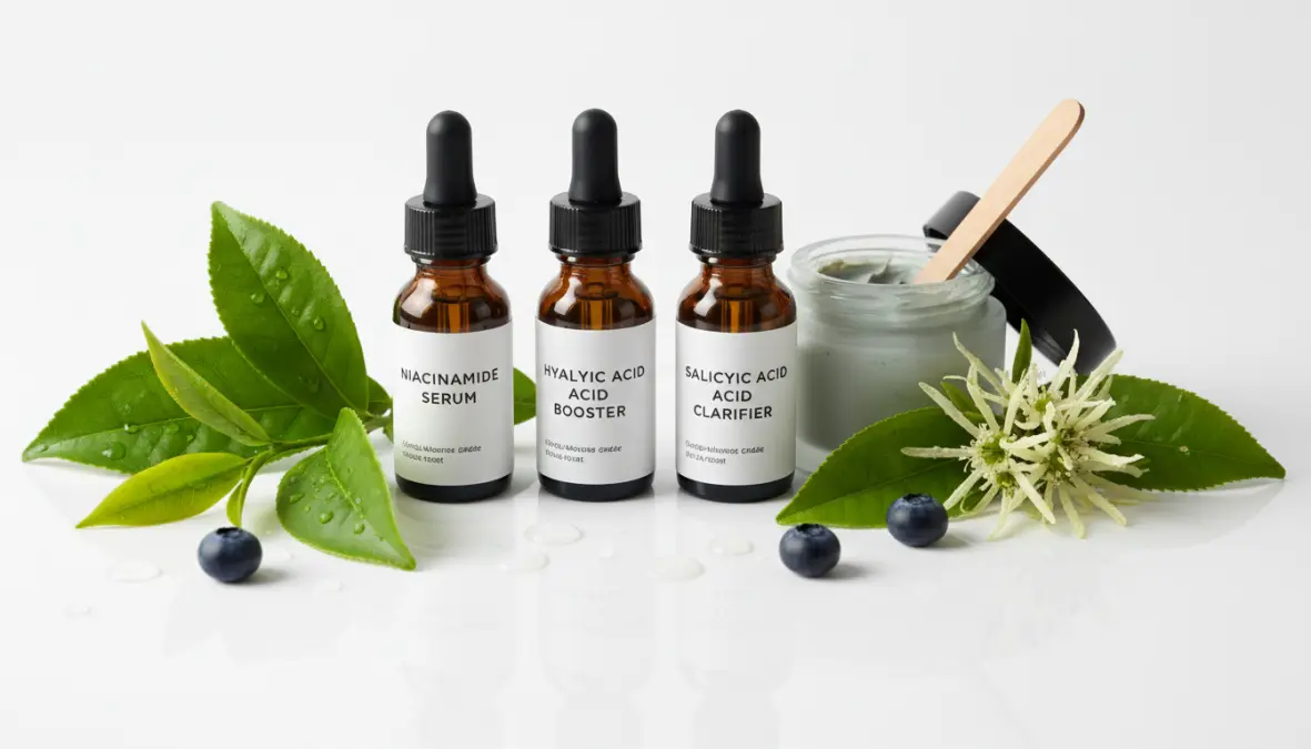 Ingredienti essenziali per trattamento pelle mista e cosmetici