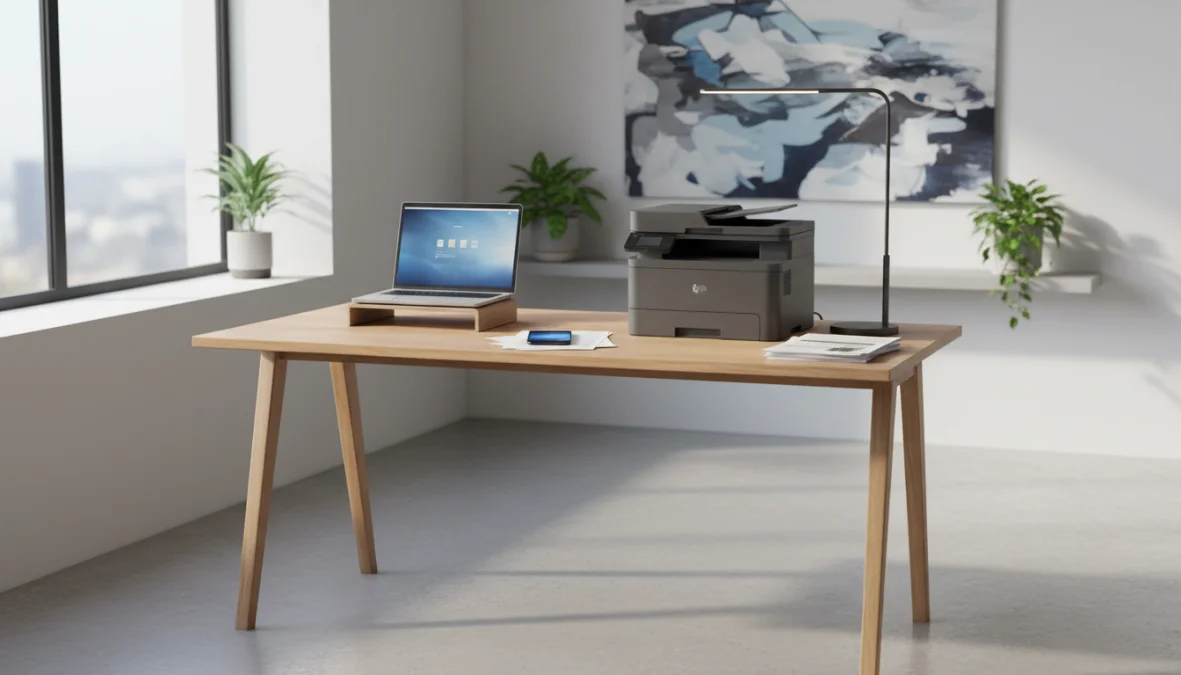 Stampante multifunzione per casa in ambiente domestico moderno