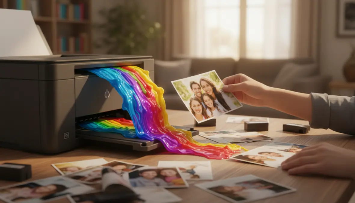 Stampa fotografica a colori con stampante inkjet per casa