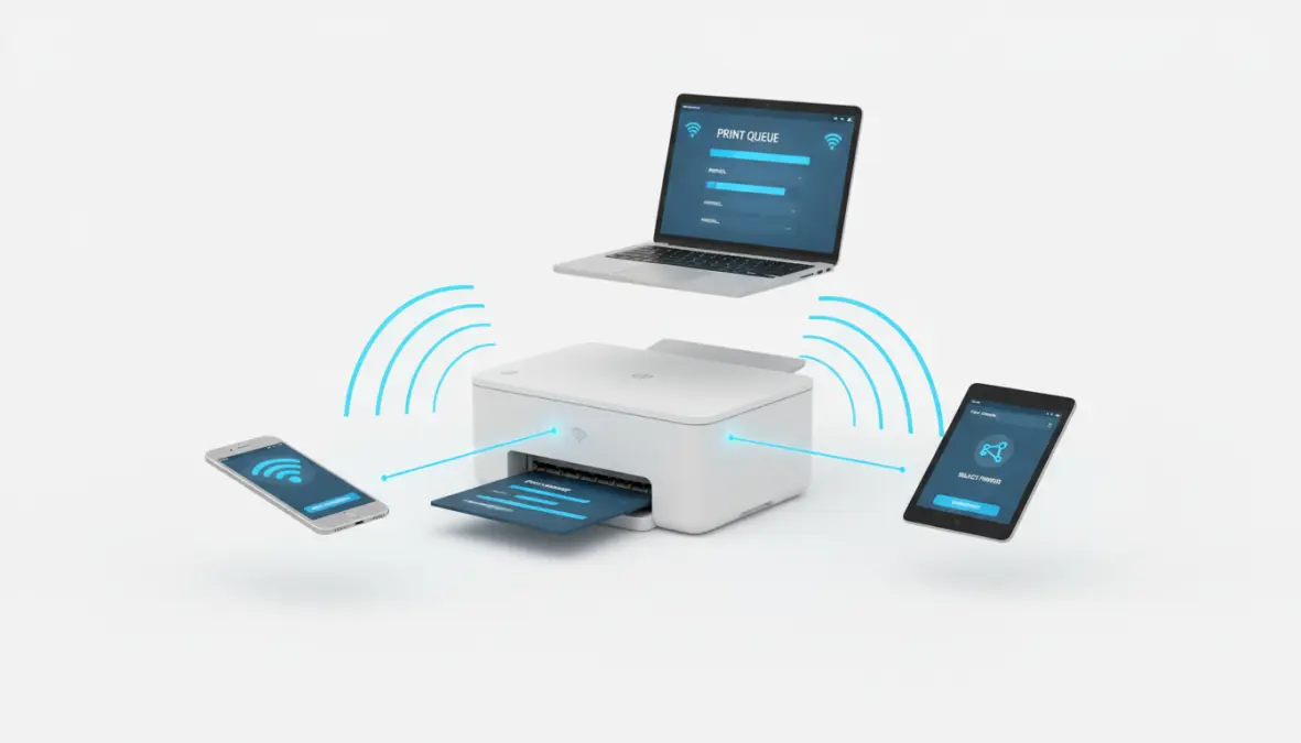Stampante multifunzione WiFi connessa a dispositivi wireless