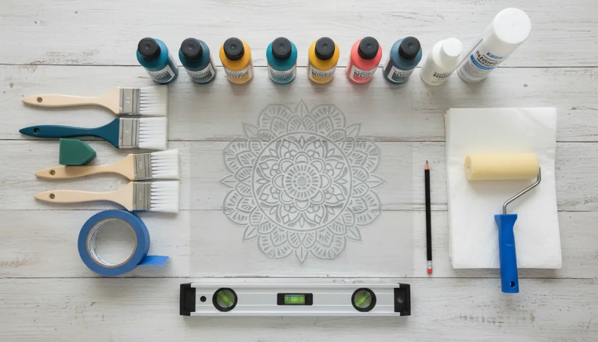 Materiali e strumenti necessari per applicare stencil su pareti e muri