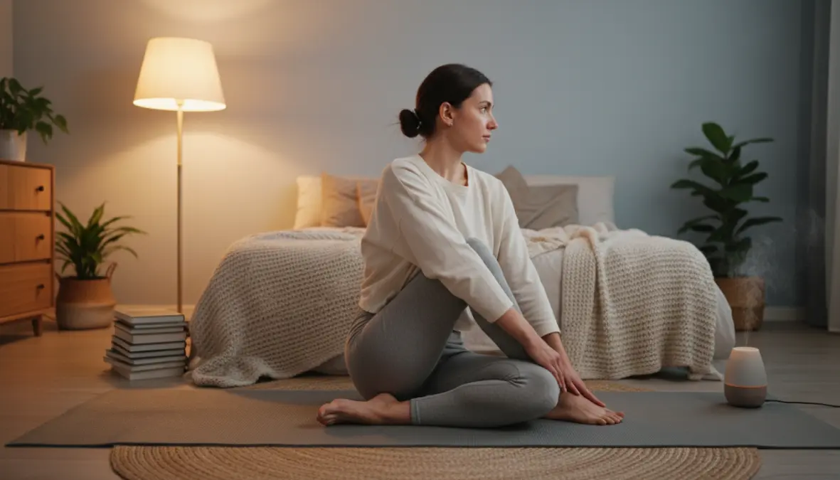 Stretching serale per la schiena con twist spinale per sciogliere tensioni muscolari
