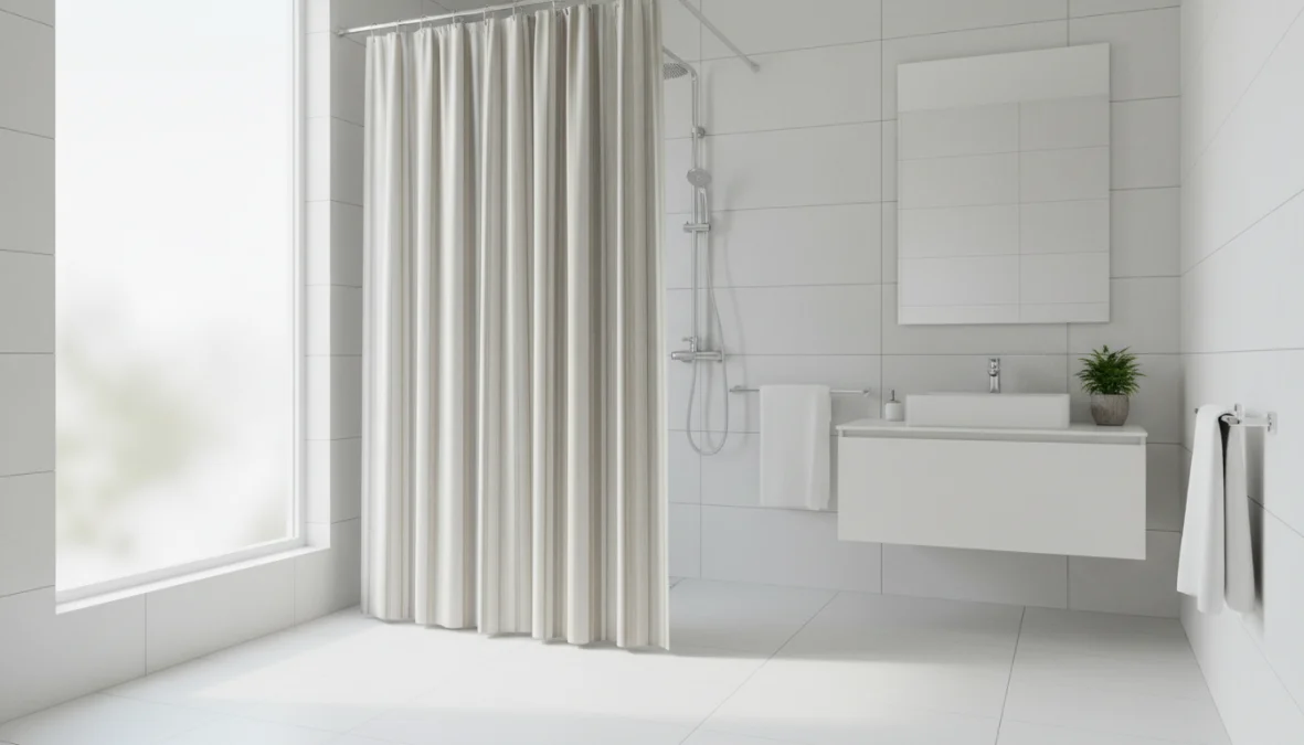 Tende doccia moderne in bagno contemporaneo con design minimalista