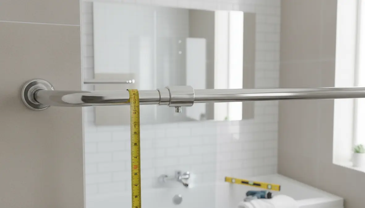 Bastone tenda doccia telescopico in acciaio inox per installazione