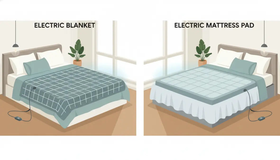 Confronto tra termocoperta e scaldaletto elettrico posizionati sul letto