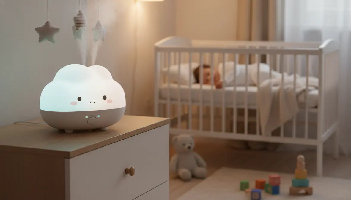 Umidificatore bambini sicuro e silenzioso per cameretta con luce notturna