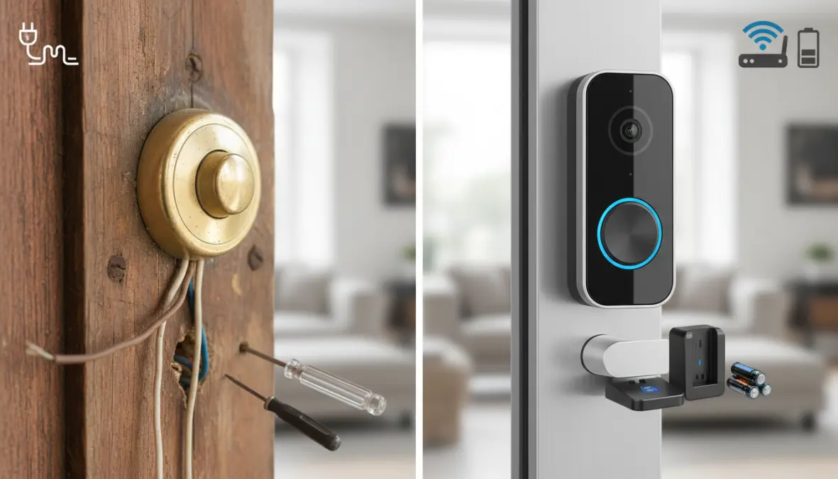 Confronto tra citofono tradizionale e videocitofono smart wireless con WiFi