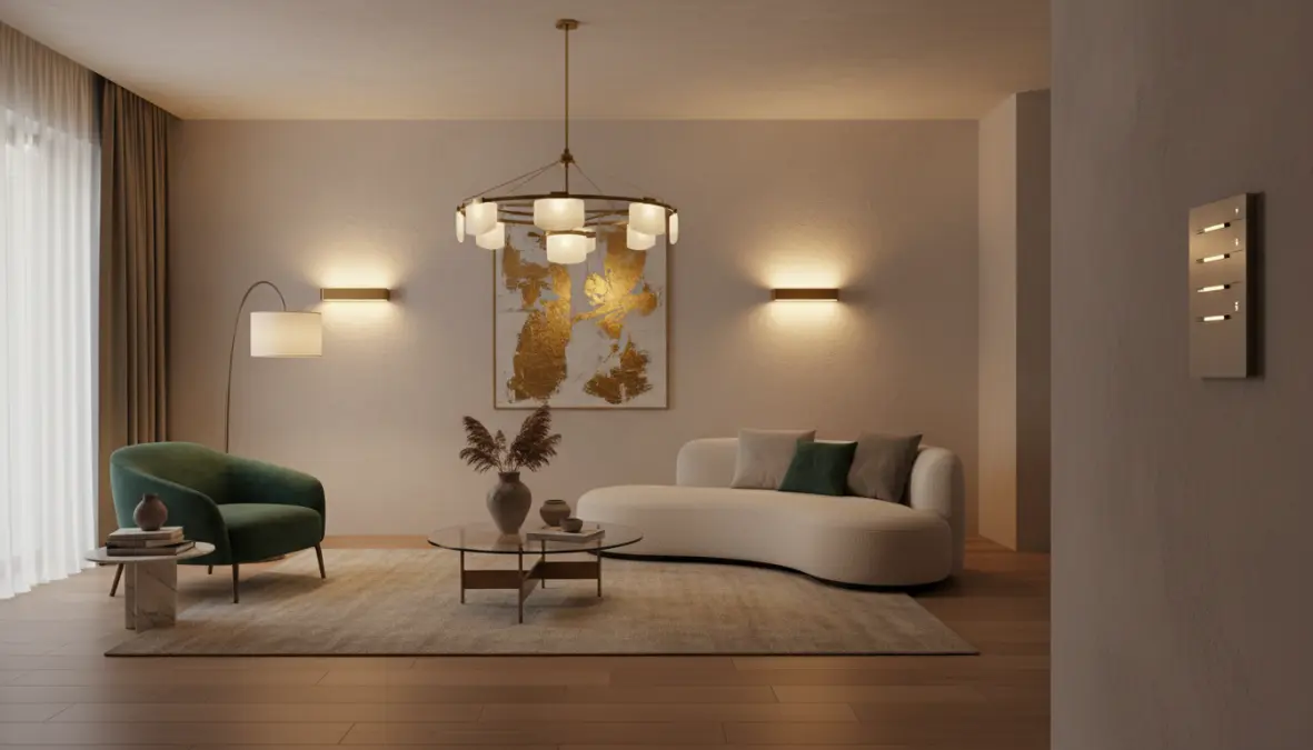 Illuminazione soggiorno con lampade design e dimmer per atmosfera perfetta