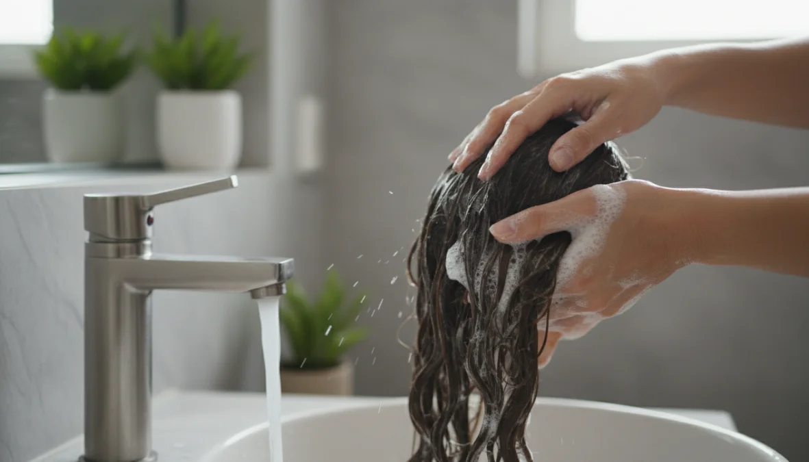 Capelli sani durante il lavaggio con acqua e shampoo - guida su ogni quanto lavare i capelli