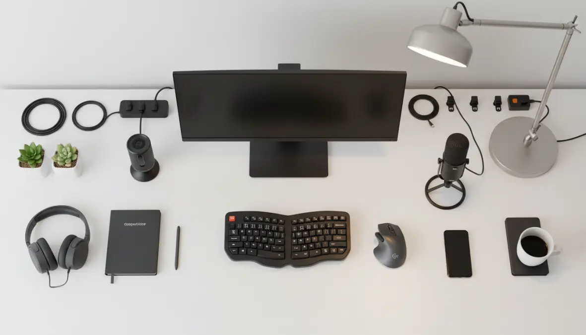Attrezzatura essenziale per smart working: monitor, tastiera ergonomica e accessori professionali